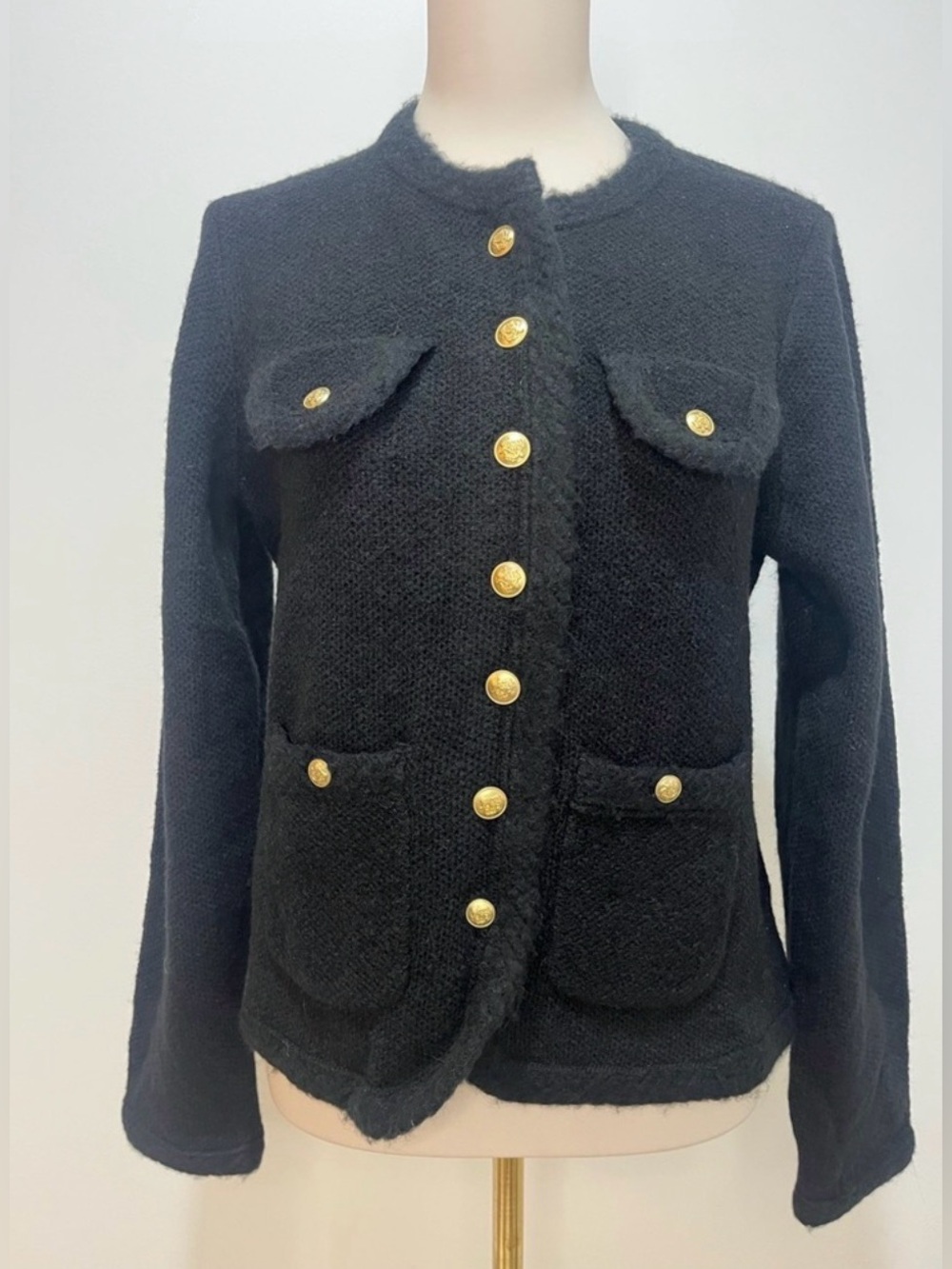 J.Crew Textured sweater lady jacket in black - Picture 7 of 9
